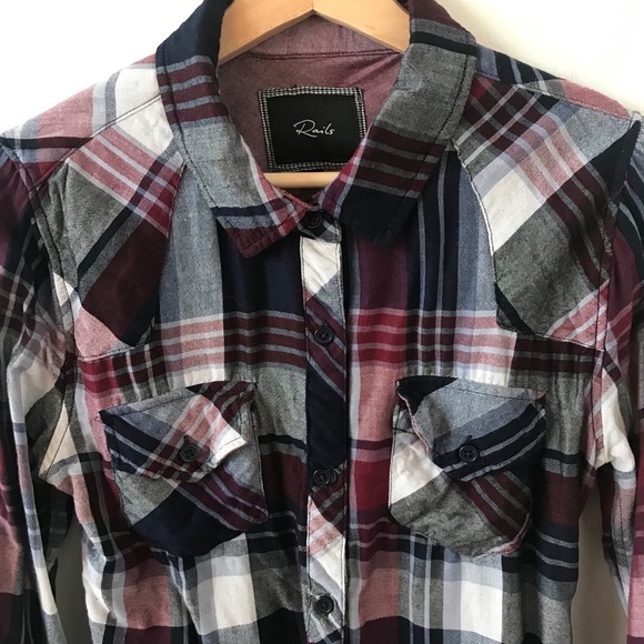 Rails double layer plaid button down - Picture 3 of 9